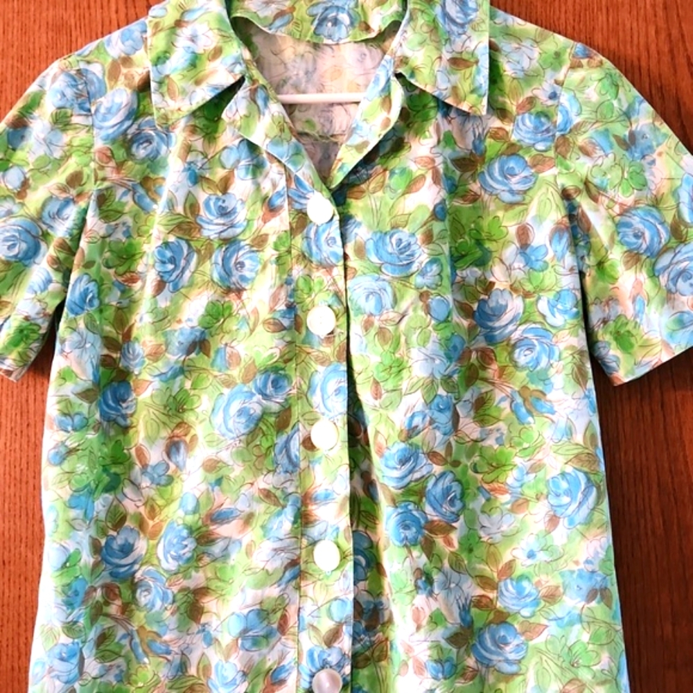 Misses Vintage handmade shift button front dress; 38 bust; 38; Appr Sz 12/14